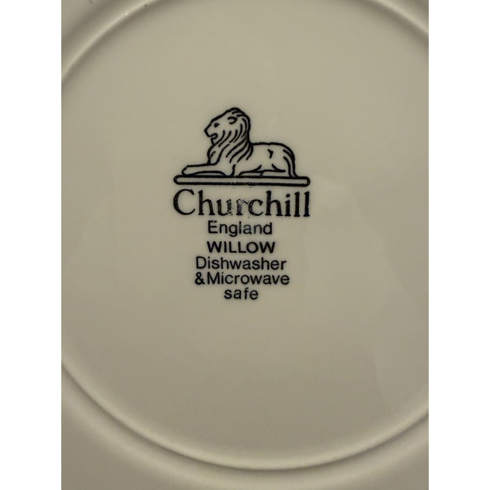 Set of 7 Churchill Blue Willow Dinner Plates 10" England Ironstone - Picture 5 of 10
